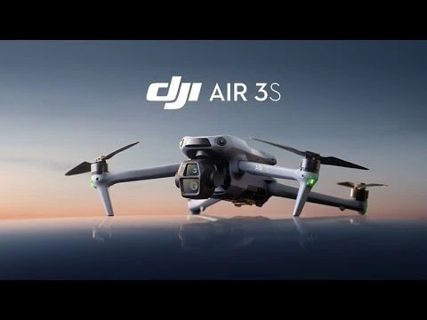 DJI Air 3S drone hovering in the sky